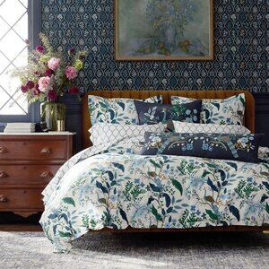 Peacock Classic Smooth Sateen Duvet Cover - Ivory Multi, Full